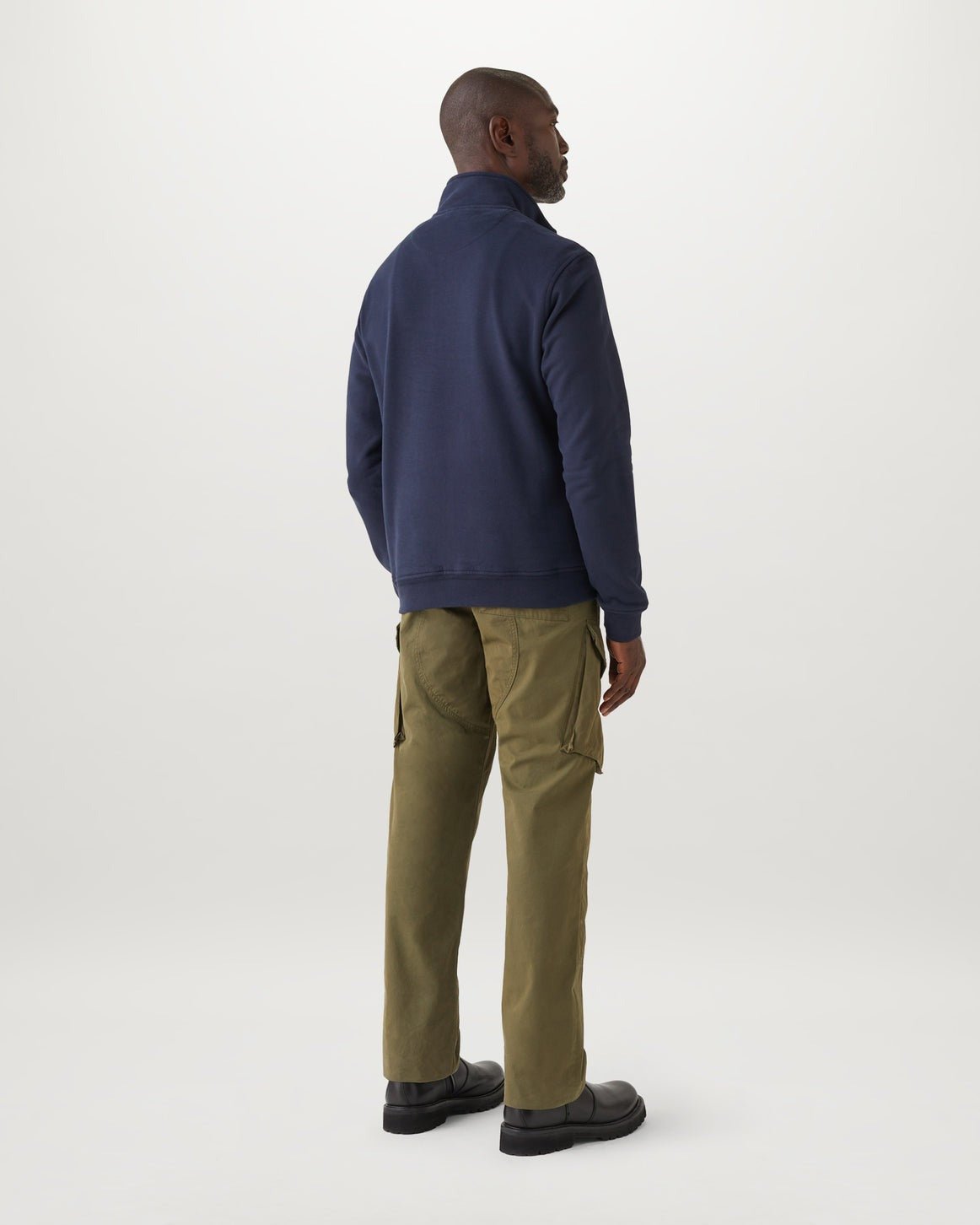 Young Ideas/Henmores - Belstaff Stamp Logo Quarter Zip Sweatshirt - Dark Ink - S