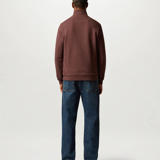 Young Ideas & Henmores -Belstaff Stamp Logo Quarter Zip Sweatshirt -Oxblood -M