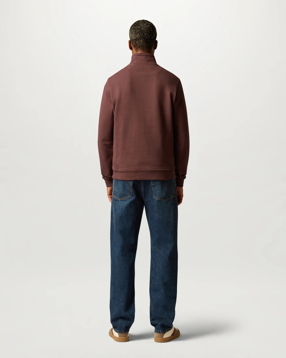 Young Ideas & Henmores -Belstaff Stamp Logo Quarter Zip Sweatshirt -Oxblood -M