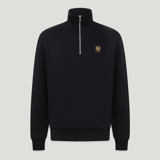Young Ideas/Henmores - Belstaff Stamp Logo Quarter Zip Sweatshirt - Black - M