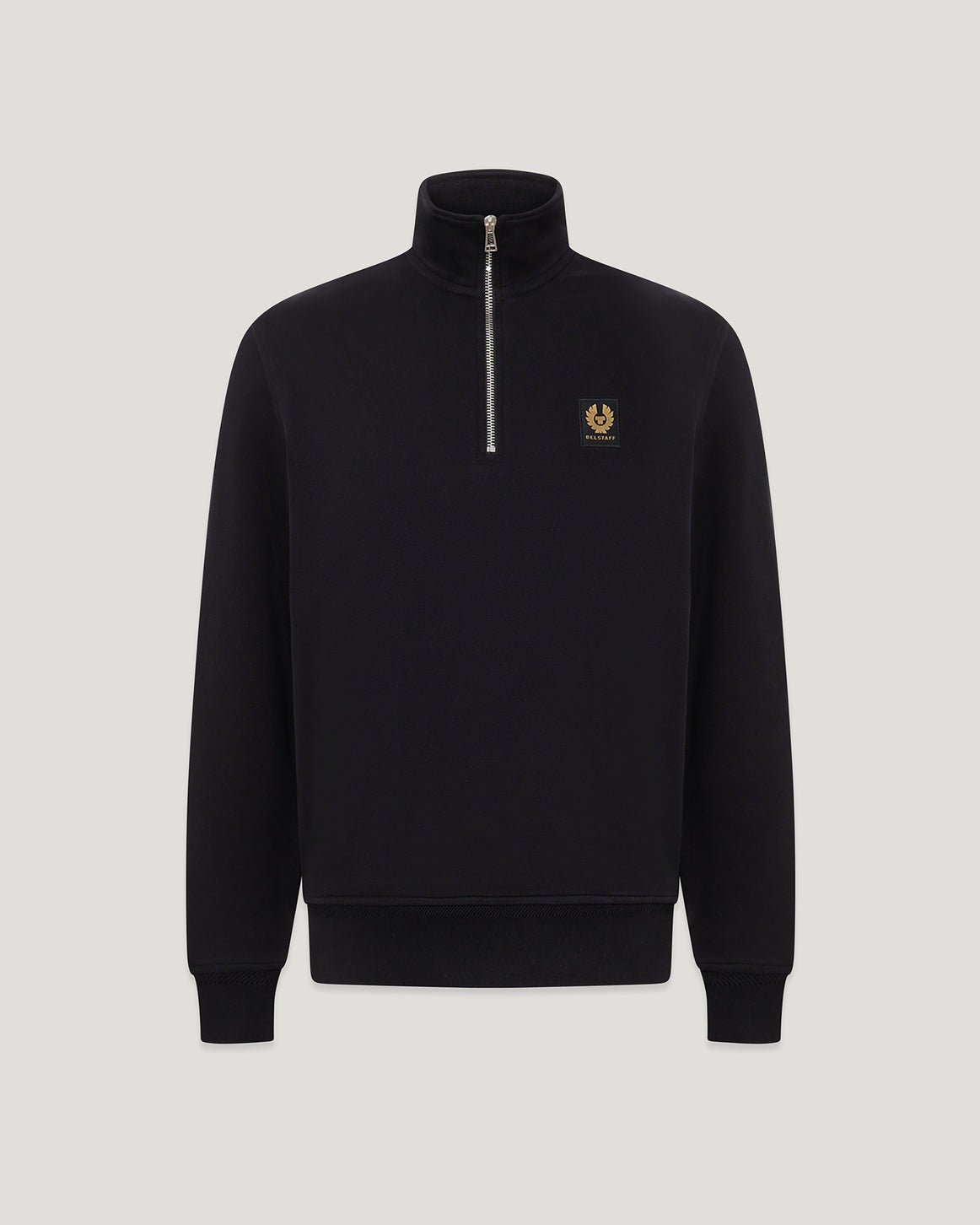Young Ideas/Henmores - Belstaff Stamp Logo Quarter Zip Sweatshirt - Black - M