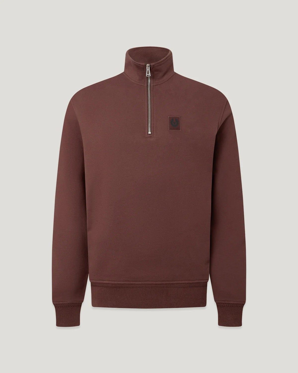 Young Ideas & Henmores -Belstaff Stamp Logo Quarter Zip Sweatshirt -Oxblood -M