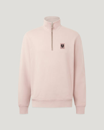 Young Ideas/Henmores - Belstaff Stamp Logo Quarter Zip Sweatshirt - Dusk Pink - S