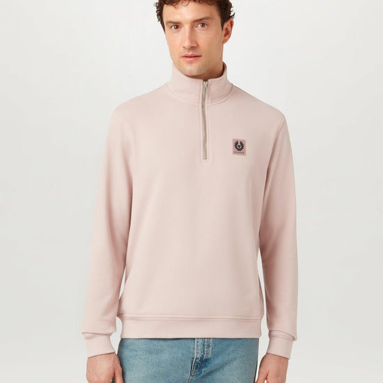 Young Ideas/Henmores - Belstaff Stamp Logo Quarter Zip Sweatshirt - Sky Blue - S
