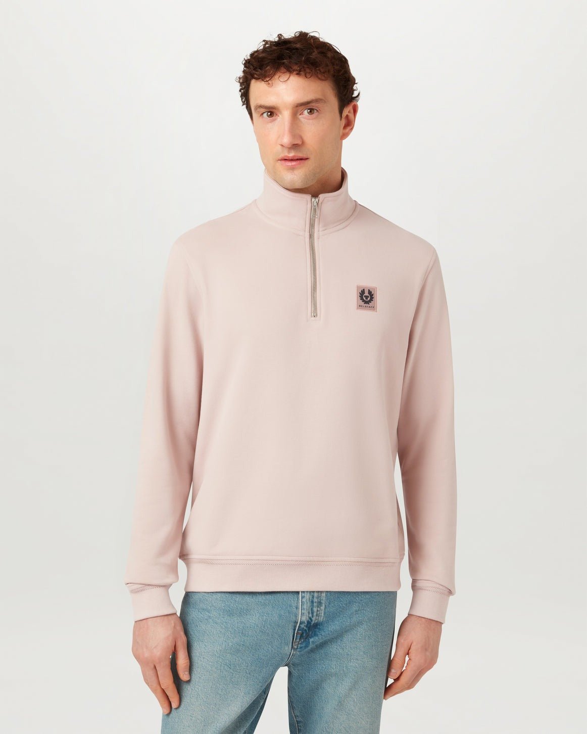 Young Ideas/Henmores - Belstaff Stamp Logo Quarter Zip Sweatshirt - Sky Blue - S