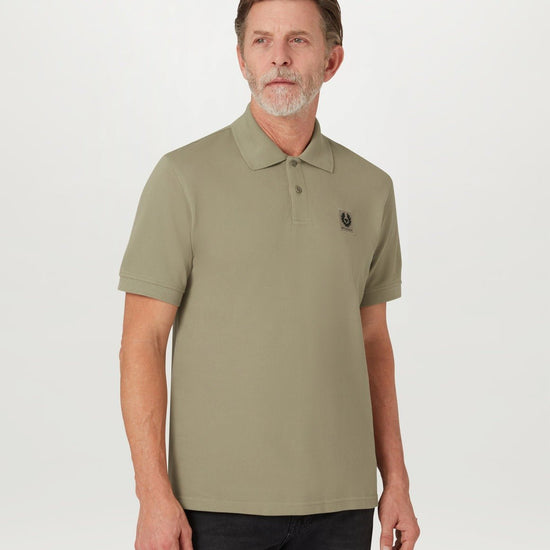 Young Ideas/Henmores - Belstaff Stamp Logo Short Sleeve Polo Shirt - Fatigue Green - S