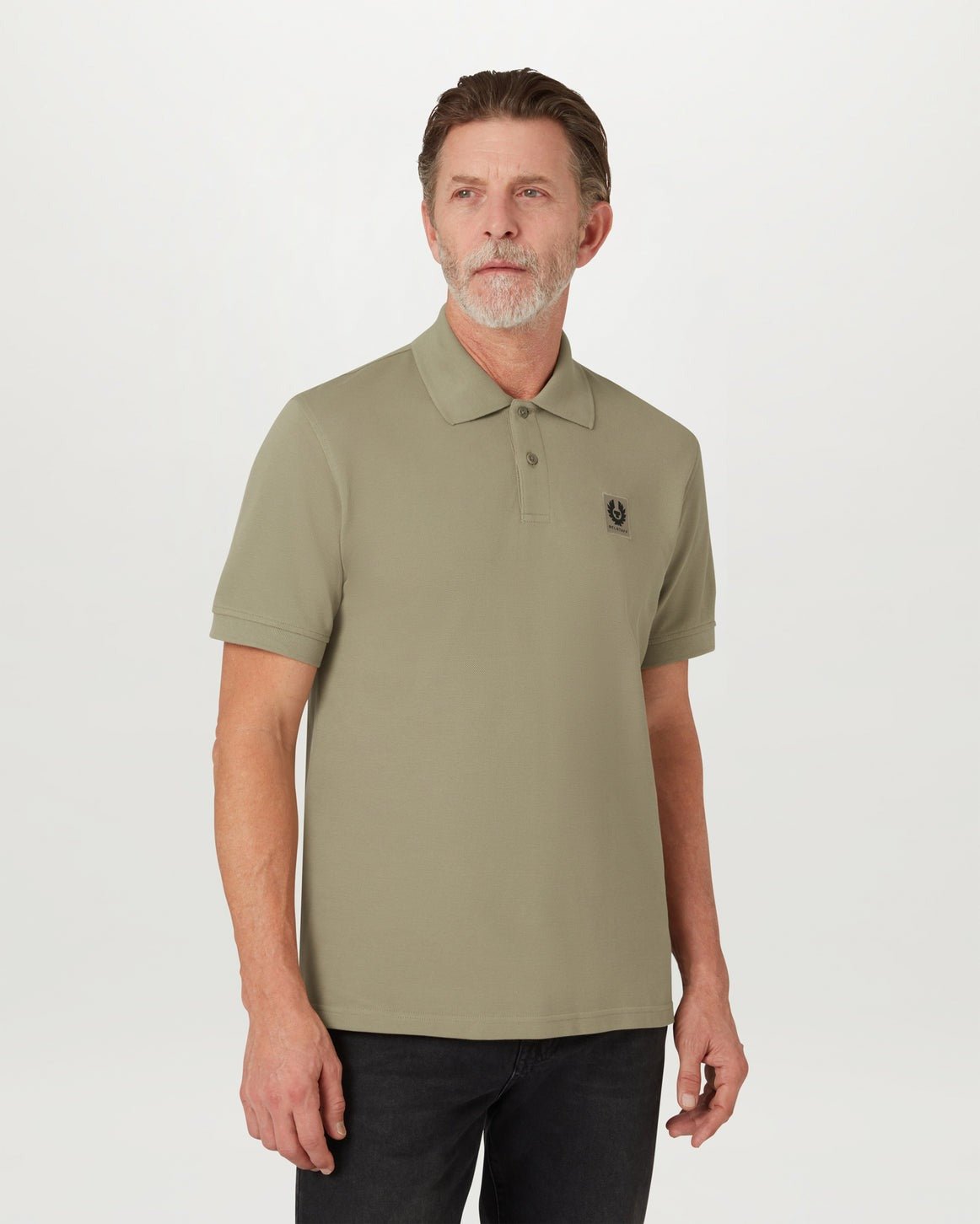 Young Ideas/Henmores - Belstaff Stamp Logo Short Sleeve Polo Shirt - Fatigue Green - S