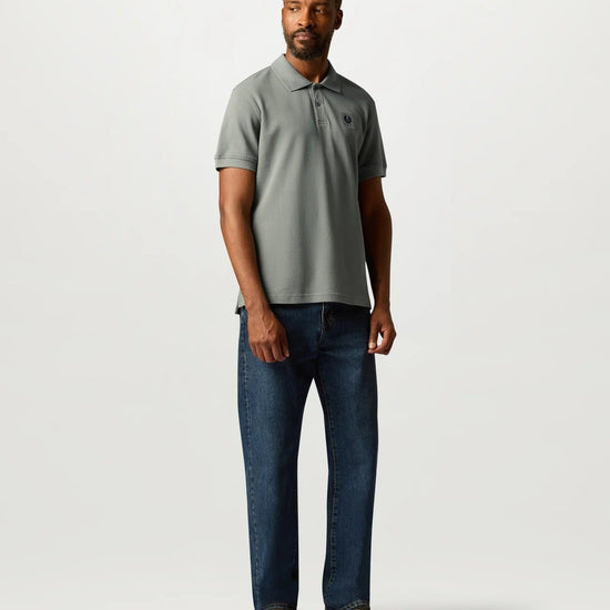 Young Ideas & Henmores -Belstaff Stamp Logo Short Sleeve Polo Shirt -Pale Stone -M