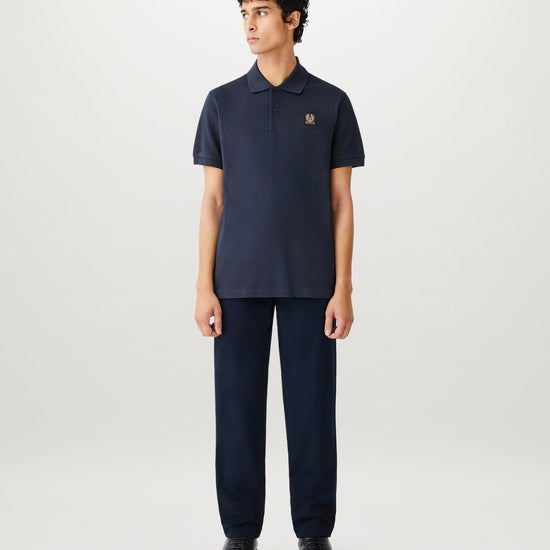 Young Ideas/Henmores - Belstaff Stamp Logo Short Sleeve Polo Shirt - Dark Ink - S