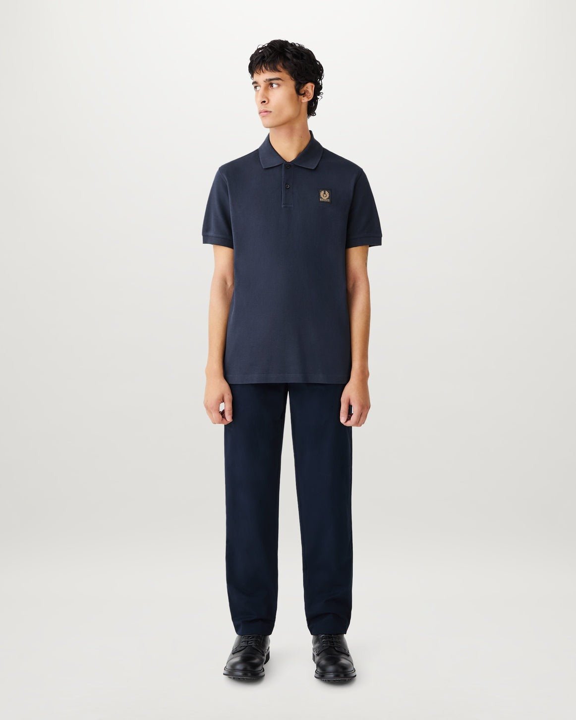 Young Ideas/Henmores - Belstaff Stamp Logo Short Sleeve Polo Shirt - Dark Ink - S