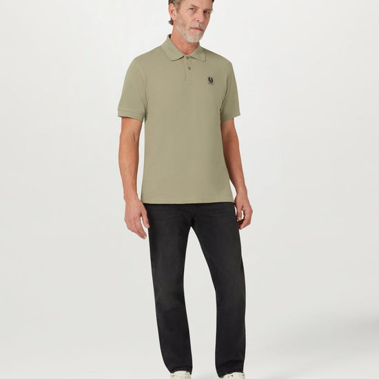 Young Ideas/Henmores - Belstaff Stamp Logo Short Sleeve Polo Shirt - Fatigue Green - S