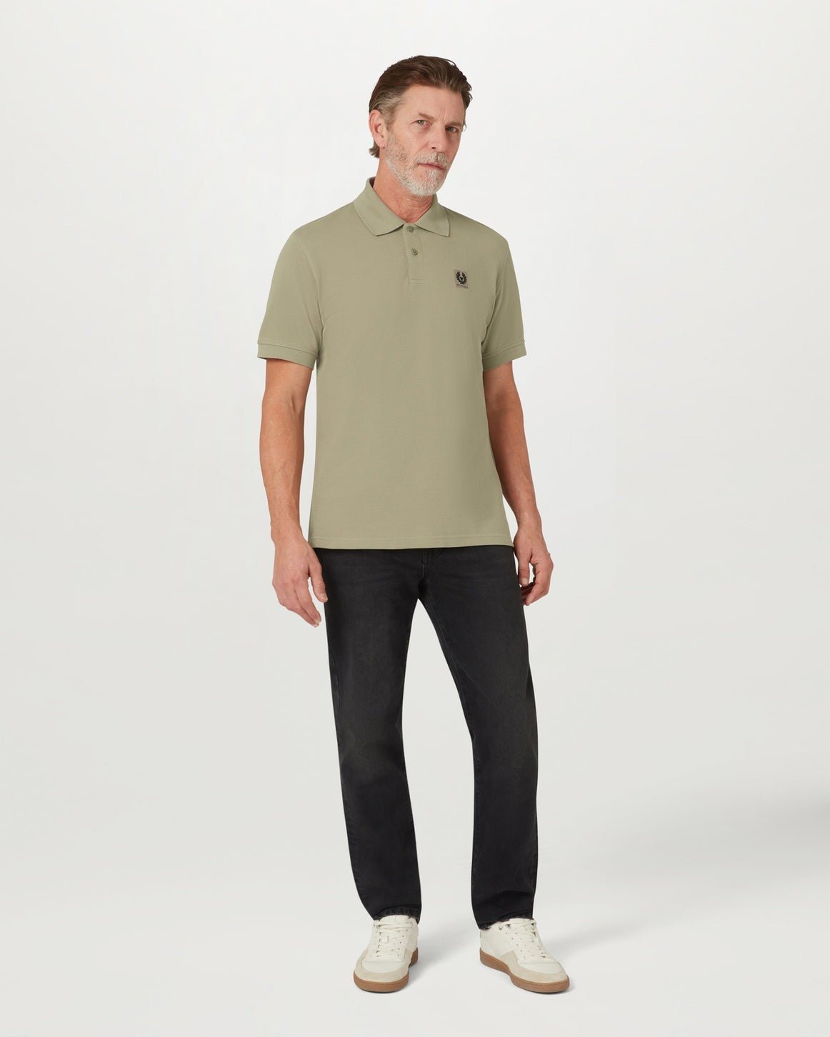 Young Ideas/Henmores - Belstaff Stamp Logo Short Sleeve Polo Shirt - Fatigue Green - S