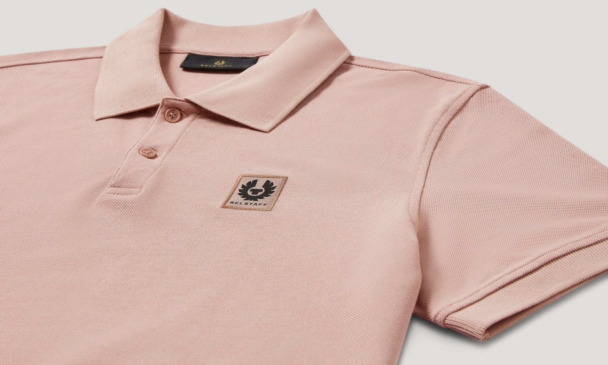 Young Ideas/Henmores - Belstaff Stamp Logo Short Sleeve Polo Shirt - Dusk Pink - S