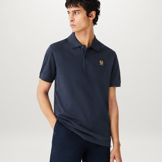 Young Ideas/Henmores - Belstaff Stamp Logo Short Sleeve Polo Shirt - Dark Ink - S