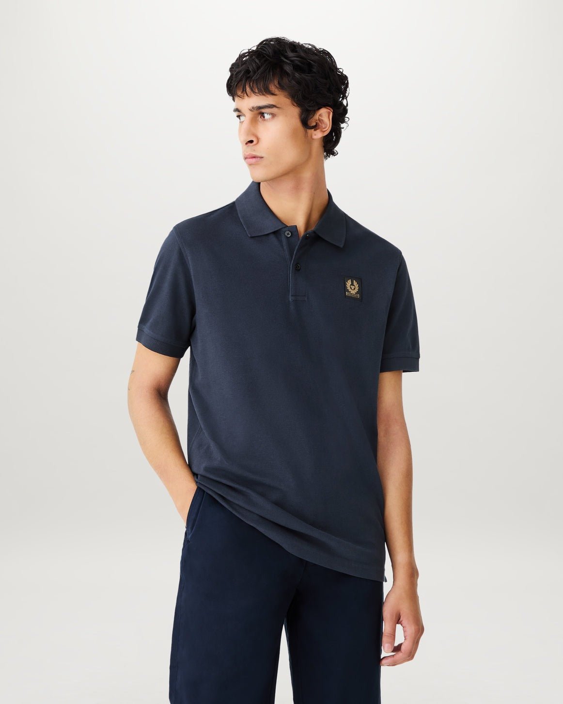 Young Ideas/Henmores - Belstaff Stamp Logo Short Sleeve Polo Shirt - Dark Ink - S