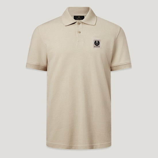 Young Ideas & Henmores -Belstaff Stamp Logo Short Sleeve Polo Shirt -Pale Stone -M