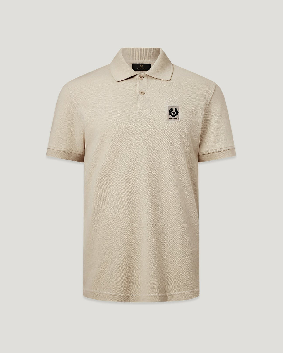 Young Ideas & Henmores -Belstaff Stamp Logo Short Sleeve Polo Shirt -Pale Stone -M
