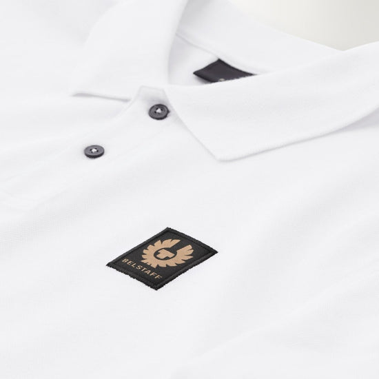 Young Ideas/Henmores - Belstaff Stamp Logo Short Sleeve Polo Shirt - White - S