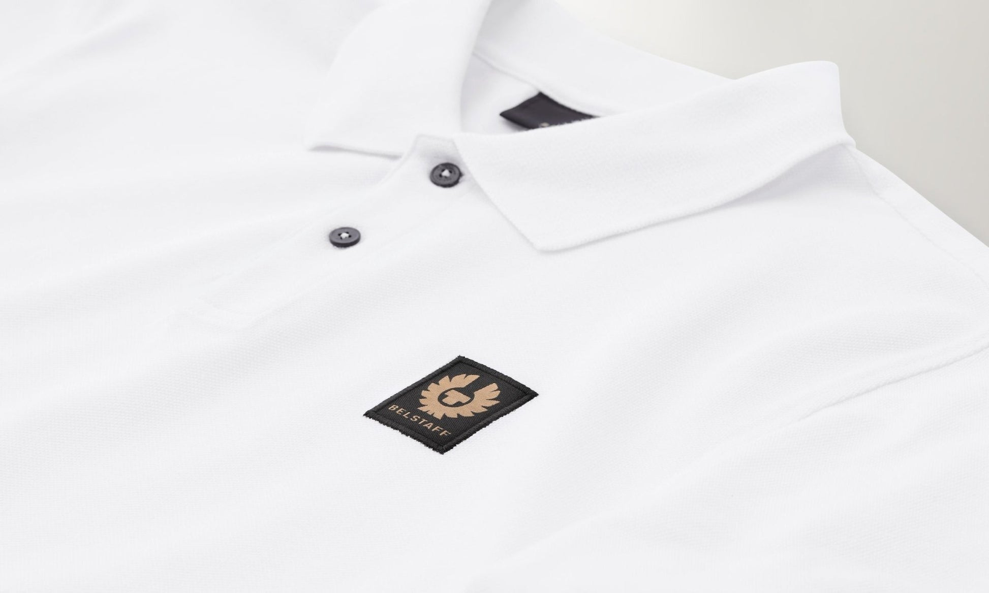 Young Ideas/Henmores - Belstaff Stamp Logo Short Sleeve Polo Shirt - White - S