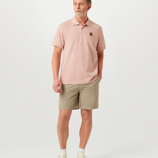 Young Ideas/Henmores - Belstaff Stamp Logo Short Sleeve Polo Shirt - Dusk Pink - S