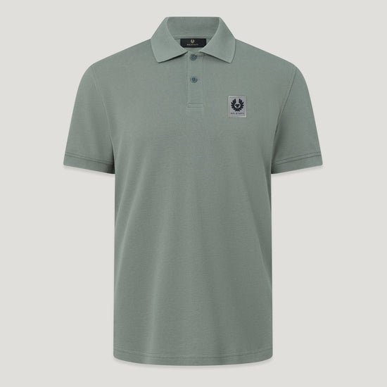 Young Ideas & Henmores -Belstaff Stamp Logo Short Sleeve Polo Shirt -Atlantic Grey -M