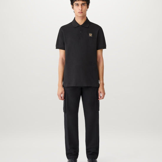 Young Ideas/Henmores - Belstaff Stamp Logo Short Sleeve Polo Shirt - Black - S