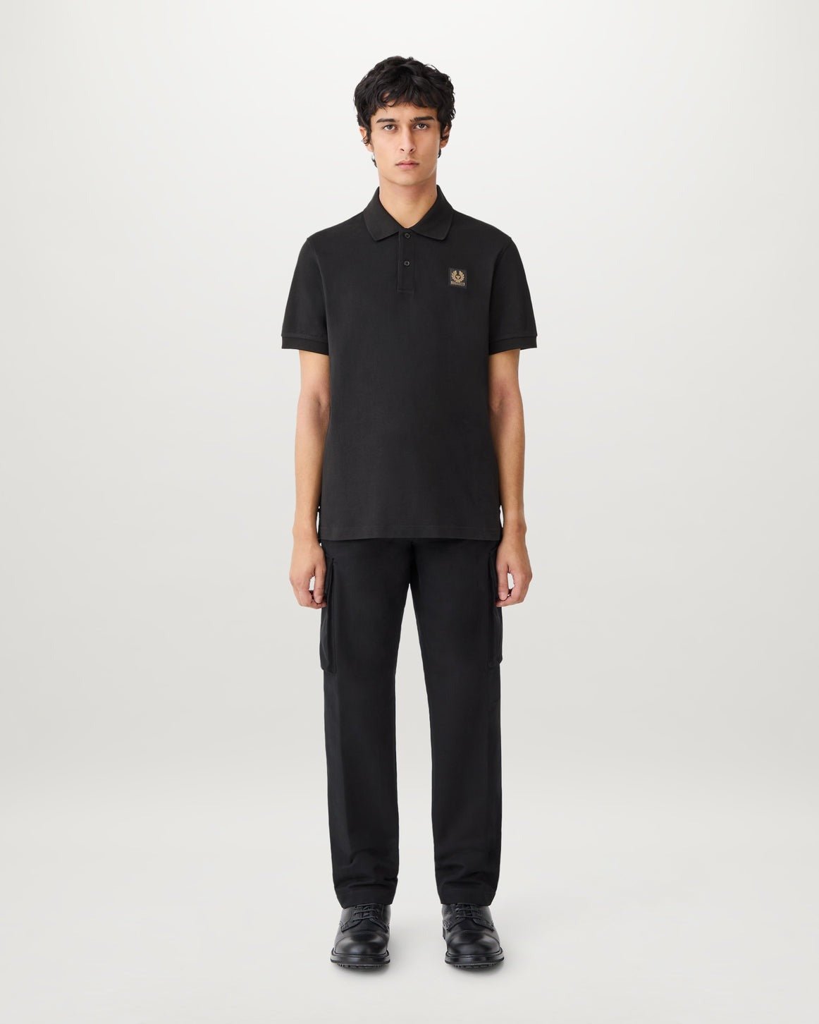 Young Ideas/Henmores - Belstaff Stamp Logo Short Sleeve Polo Shirt - Black - S