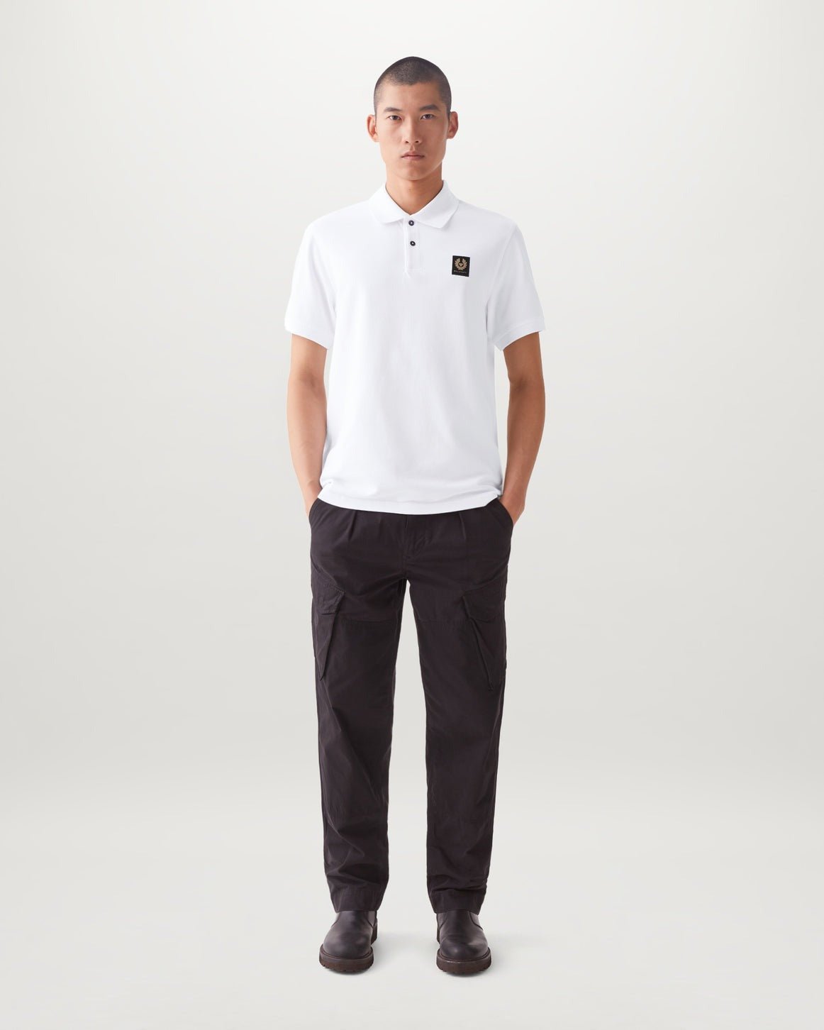 Young Ideas/Henmores - Belstaff Stamp Logo Short Sleeve Polo Shirt - Dark Sand - S