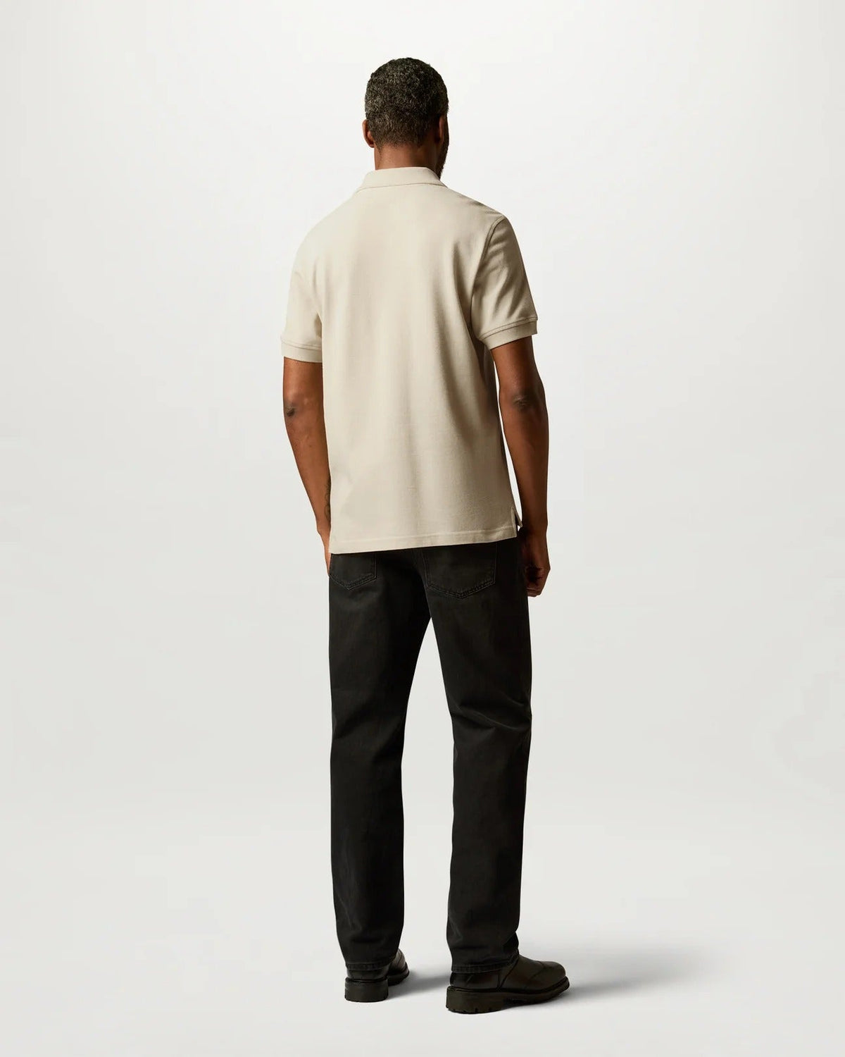Young Ideas & Henmores -Belstaff Stamp Logo Short Sleeve Polo Shirt -Pale Stone -M