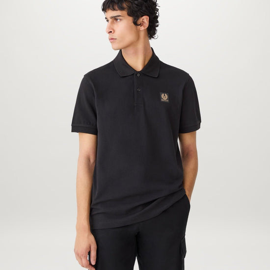 Young Ideas/Henmores - Belstaff Stamp Logo Short Sleeve Polo Shirt - Black - S
