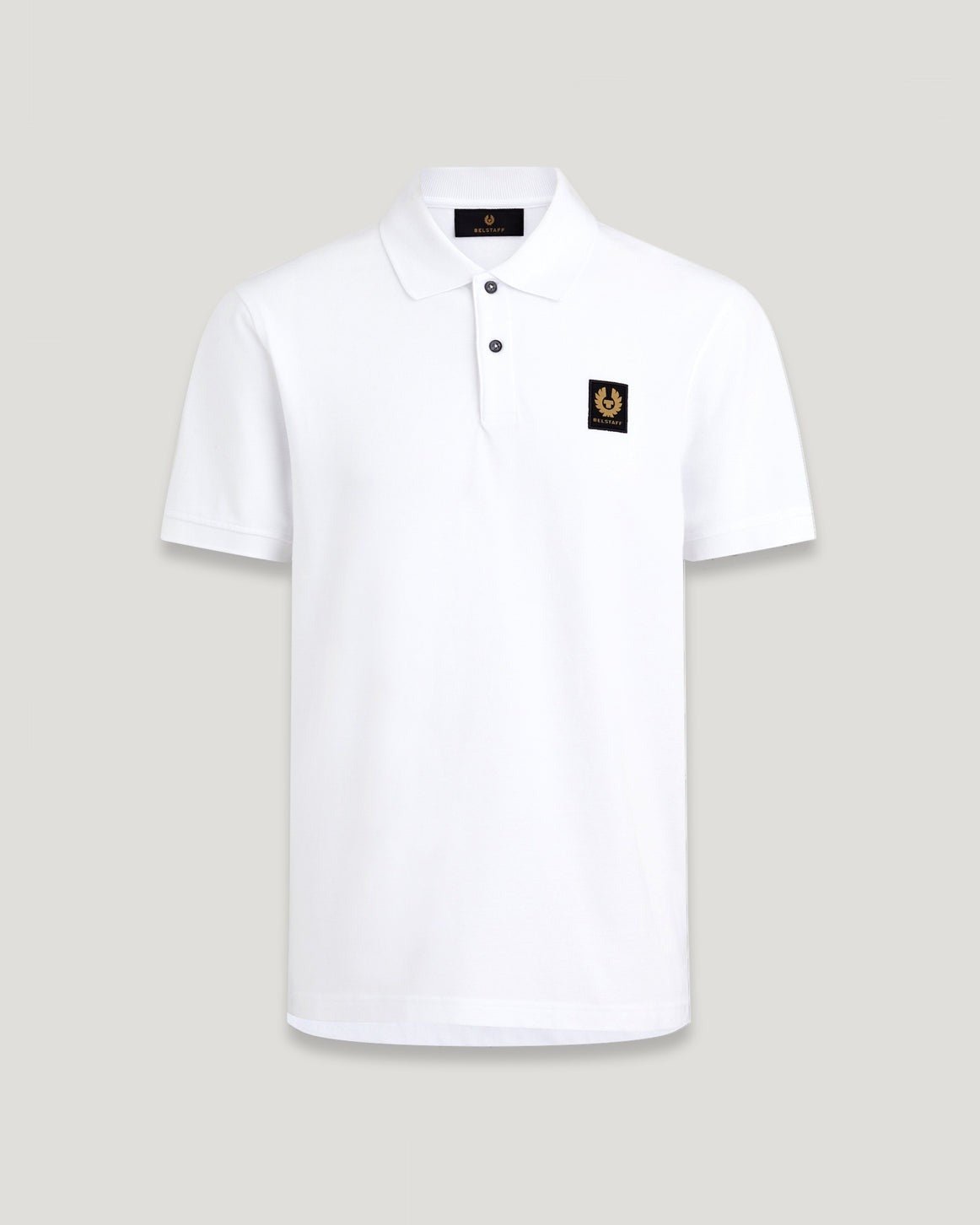 Young Ideas/Henmores - Belstaff Stamp Logo Short Sleeve Polo Shirt - White - S