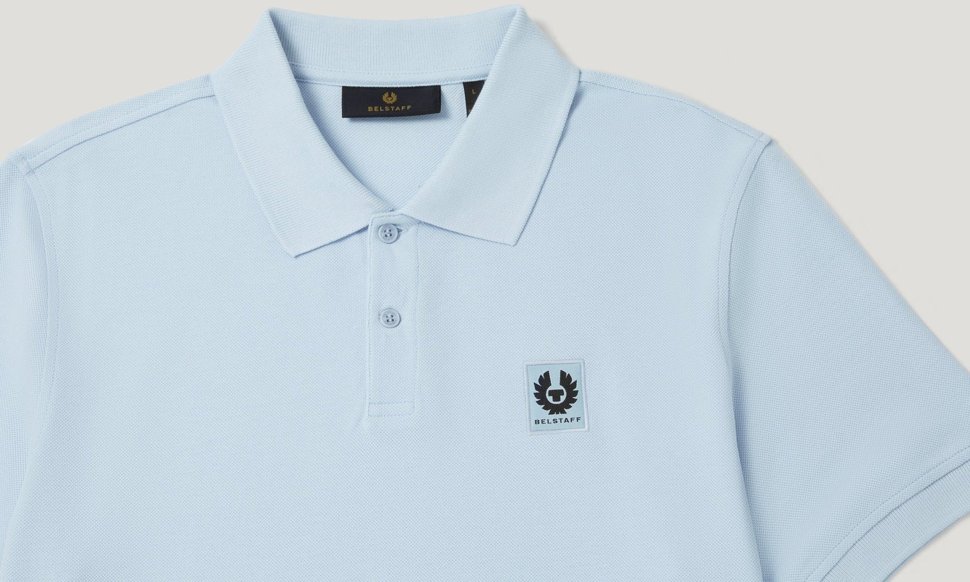 Young Ideas/Henmores - Belstaff Stamp Logo Short Sleeve Polo Shirt - Sky Blue - M