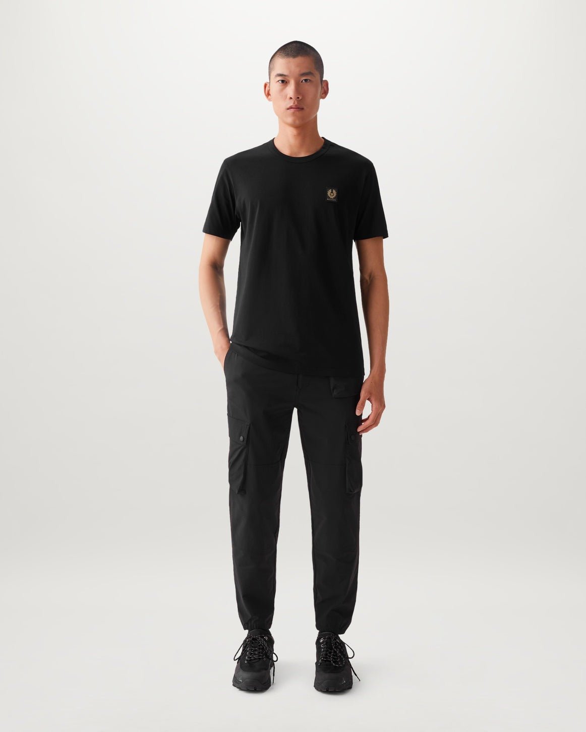 Young Ideas/Henmores - Belstaff Stamp Logo Short Sleeve T-Shirt - Black - S