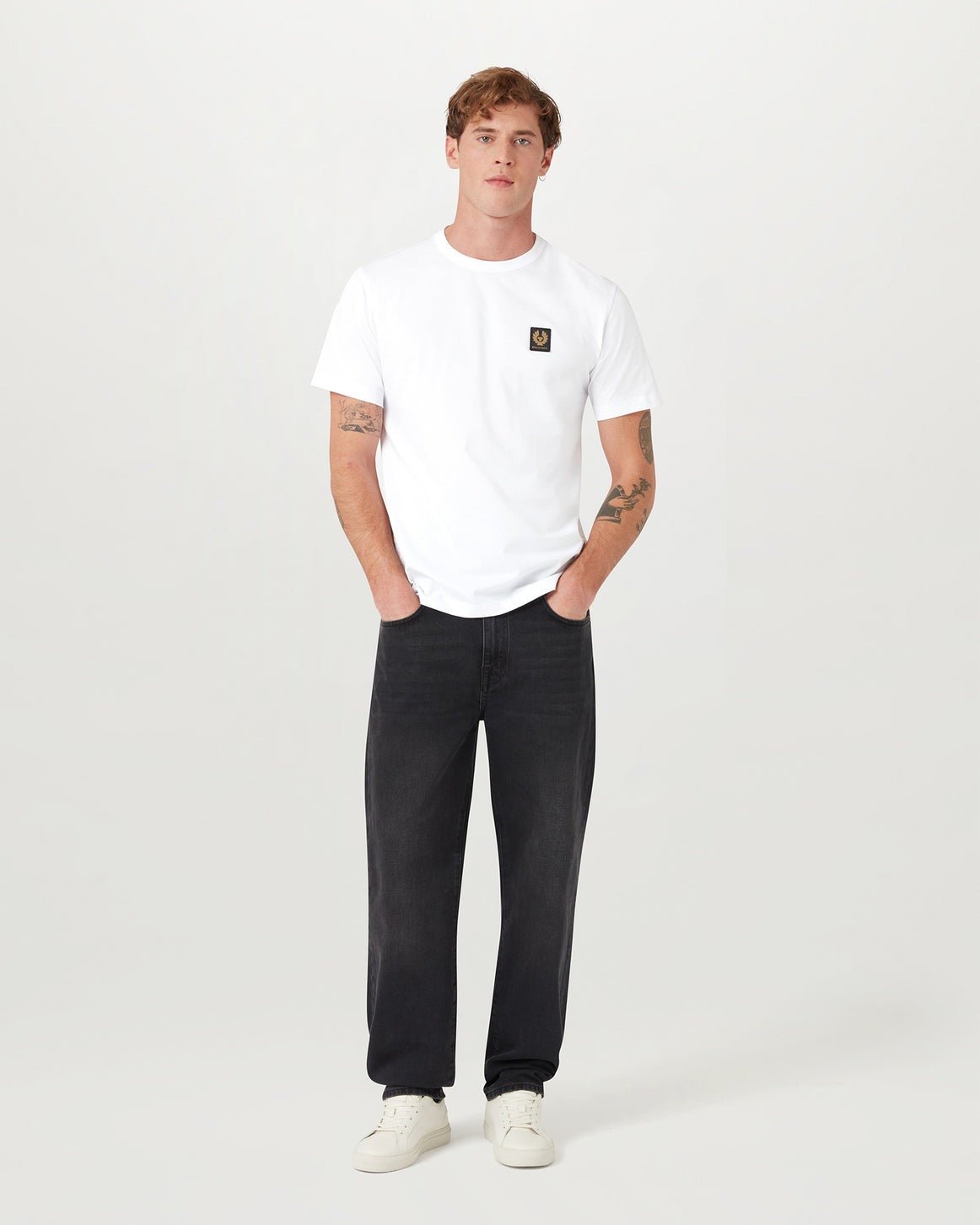 Young Ideas/Henmores - Belstaff Stamp Logo Short Sleeve T-Shirt - White - S