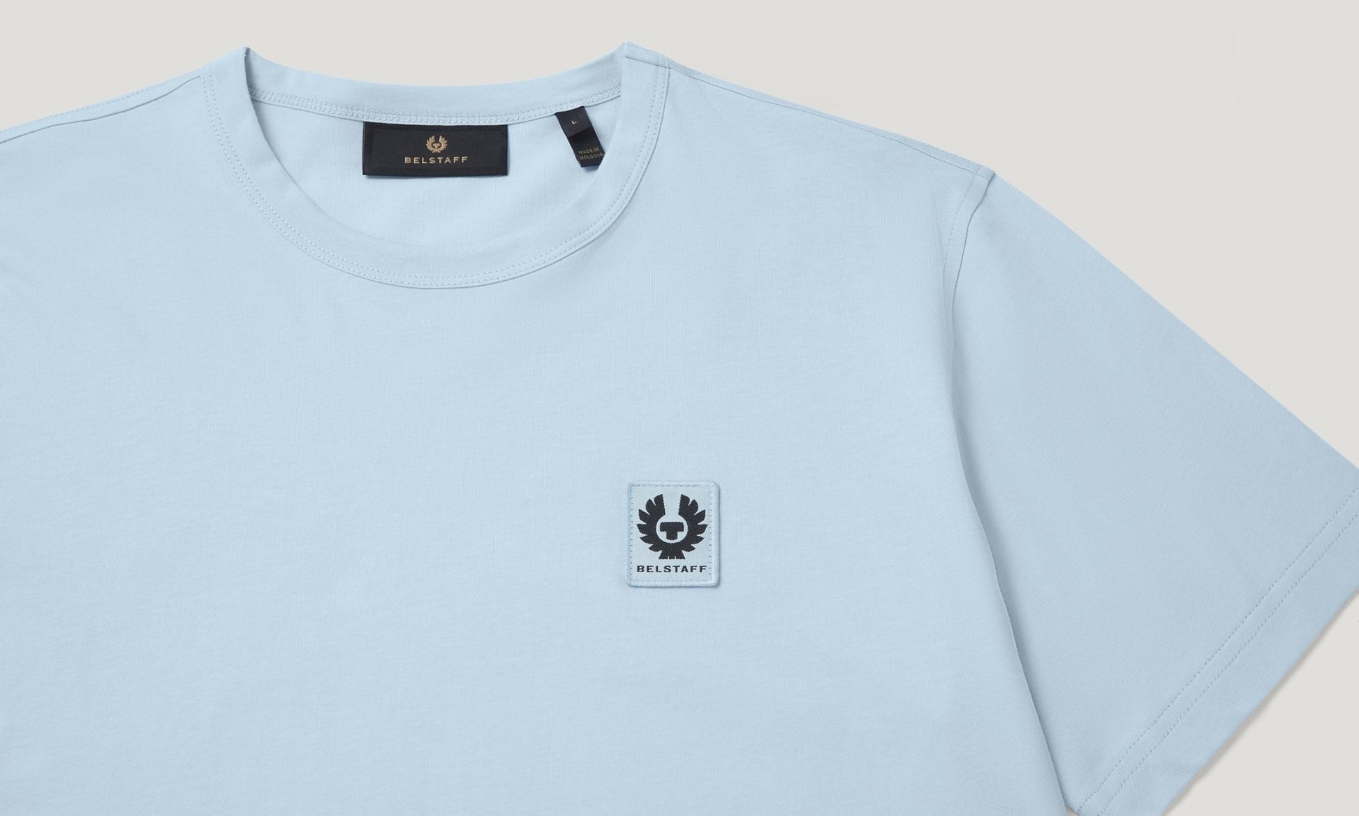 Young Ideas/Henmores - Belstaff Stamp Logo Short Sleeve T-Shirt - Sky Blue - S