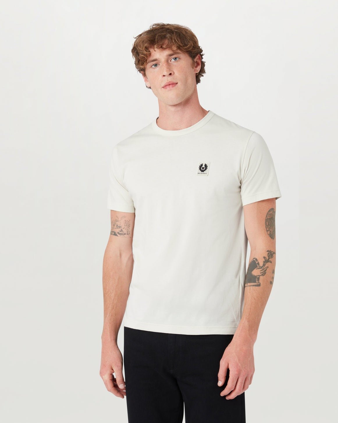 Young Ideas/Henmores - Belstaff Stamp Logo Short Sleeve T-Shirt - Silver Birch - S
