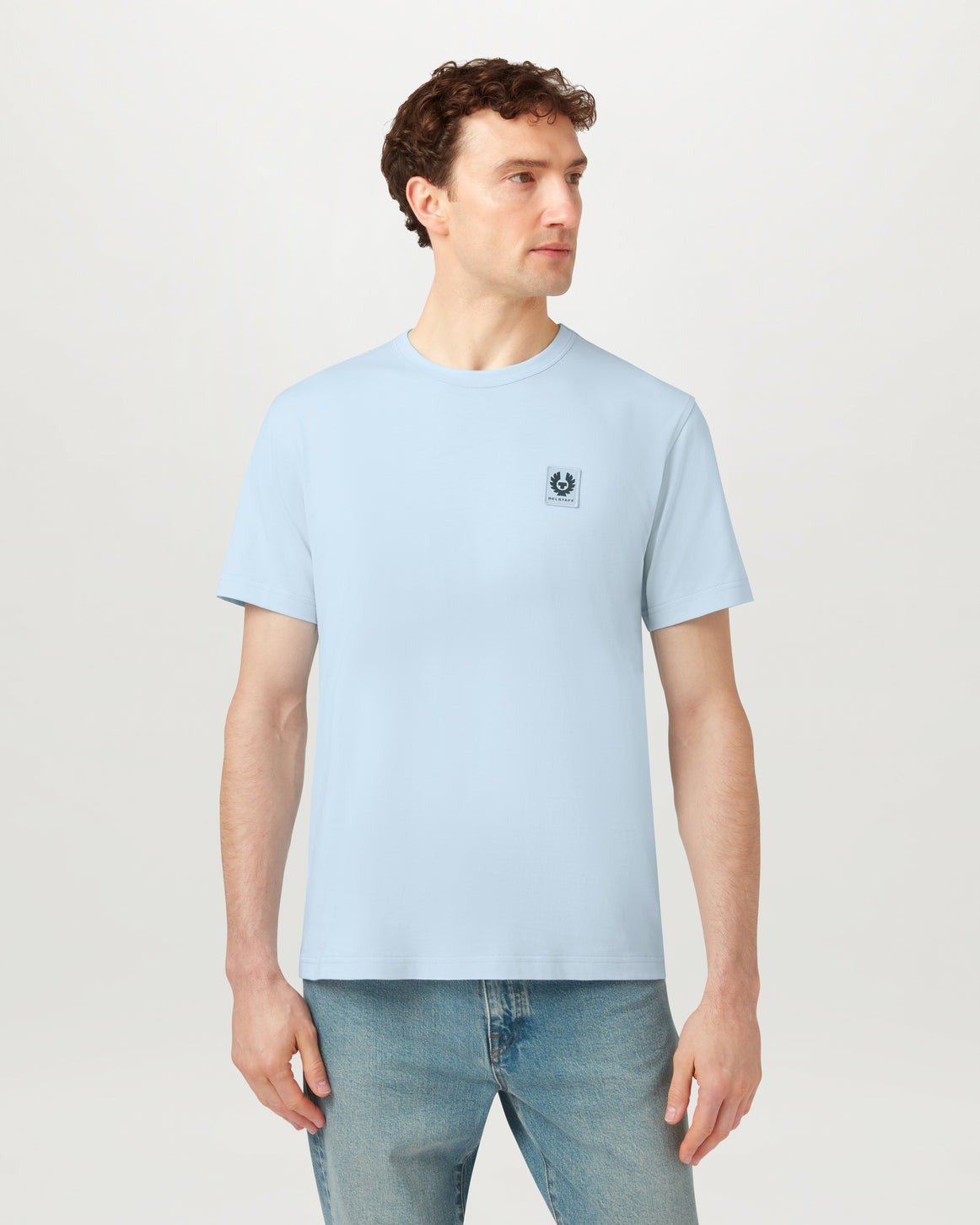 Young Ideas/Henmores - Belstaff Stamp Logo Short Sleeve T-Shirt - Sky Blue - S