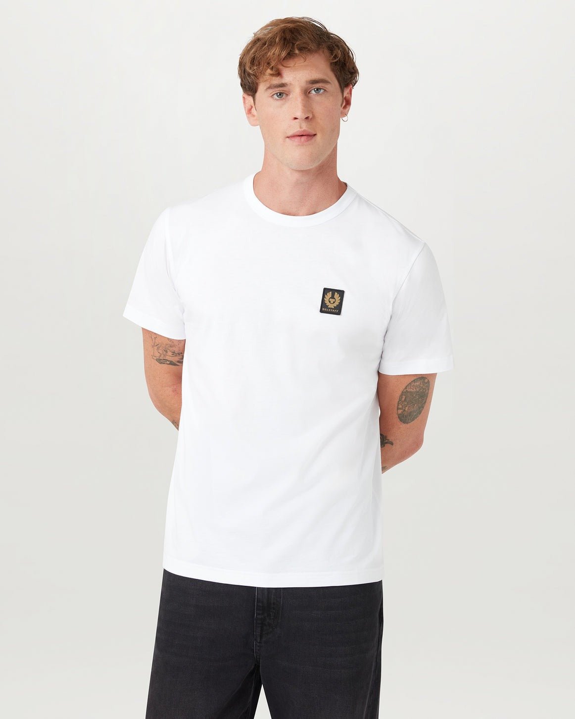 Young Ideas/Henmores - Belstaff Stamp Logo Short Sleeve T-Shirt - White - S