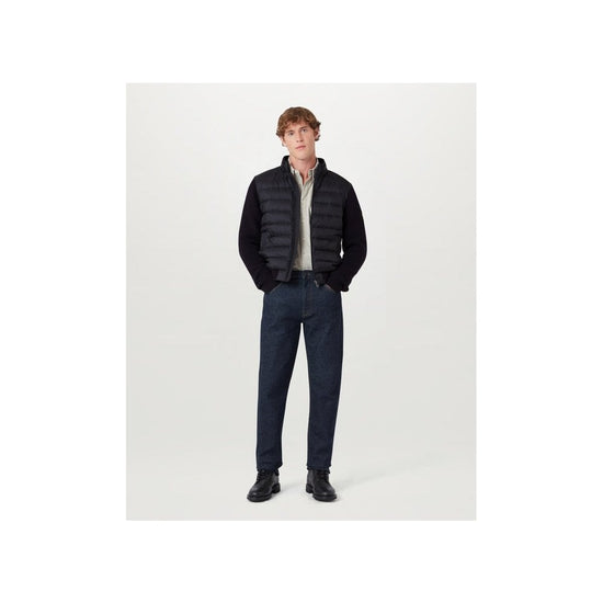 Young Ideas/Henmores - Circuiteer Puffer Wool Sleeve Cardigan - Dark Ink - M