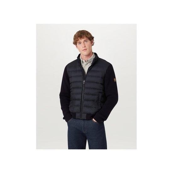 Young Ideas/Henmores - Circuiteer Puffer Wool Sleeve Cardigan - Dark Ink - M