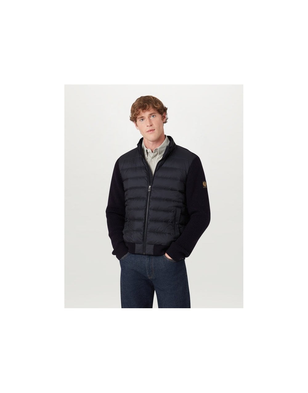 Young Ideas/Henmores - Circuiteer Puffer Wool Sleeve Cardigan - Dark Ink - M