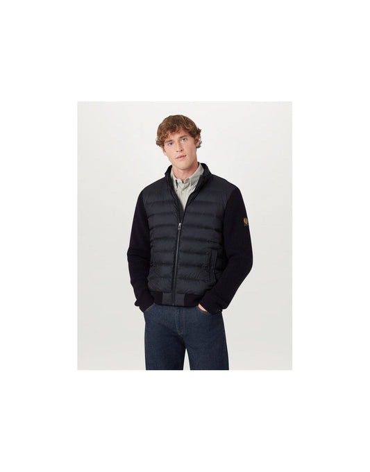 Young Ideas/Henmores - Circuiteer Puffer Wool Sleeve Cardigan - Dark Ink - M