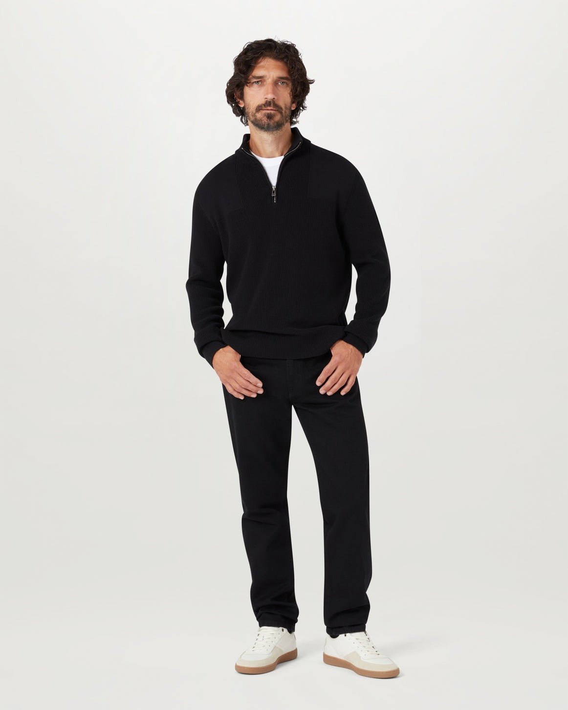 Young Ideas & Henmores - Commander Quarter Zip Jumper - Black - M