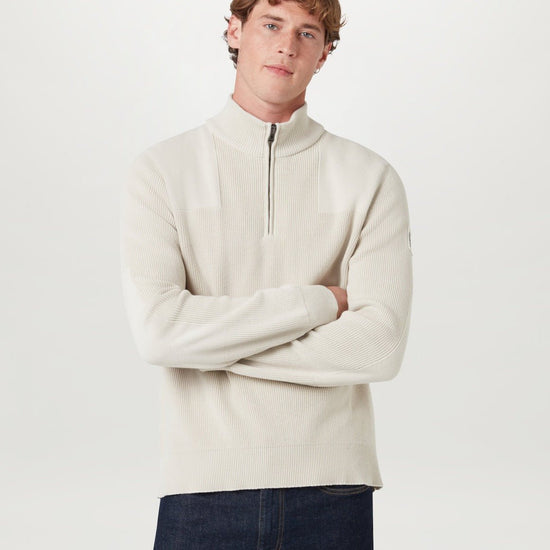 Young Ideas & Henmores - Commander Quarter Zip Jumper - Silver Birch - M