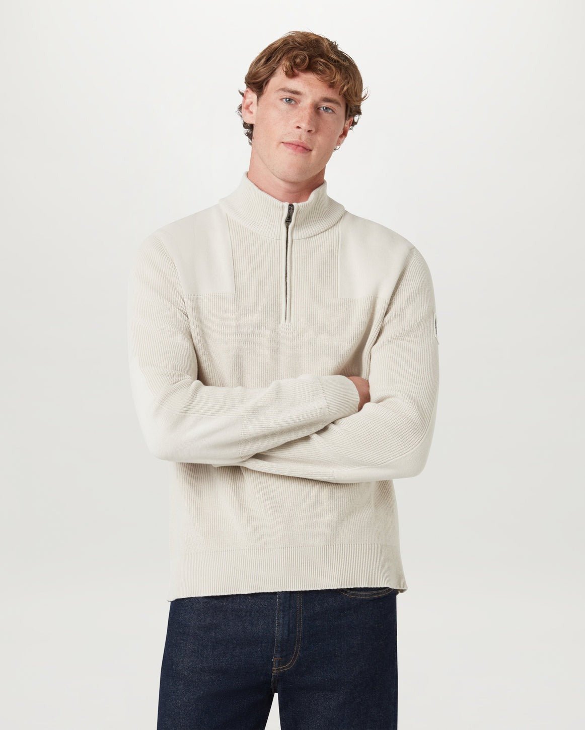 Young Ideas & Henmores - Commander Quarter Zip Jumper - Silver Birch - M