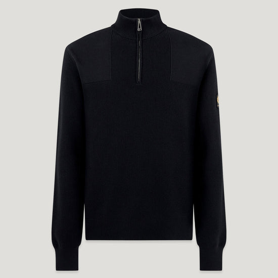 Young Ideas & Henmores - Commander Quarter Zip Jumper - Dark Ink - M