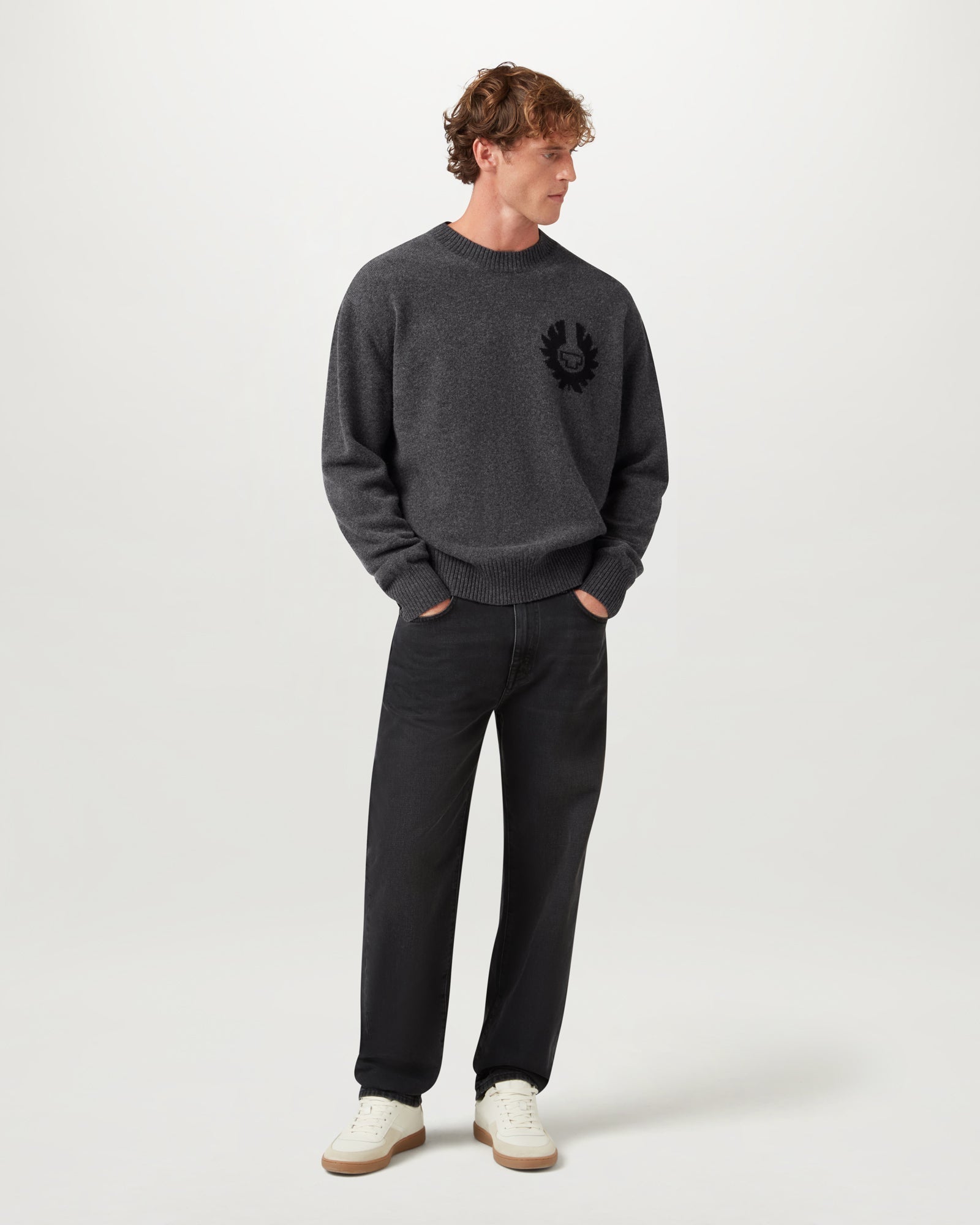 Young Ideas & Henmores - Competition Crew Neck Jumper - Charcoal Melange - S