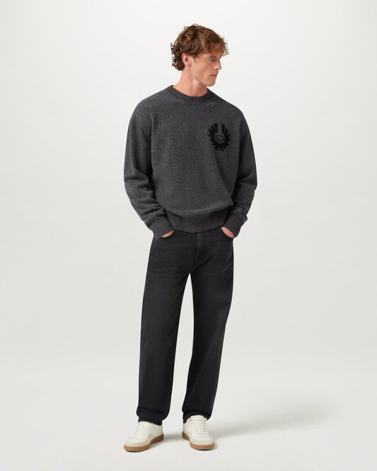 Young Ideas & Henmores - Competition Crew Neck Jumper - Charcoal Melange - S
