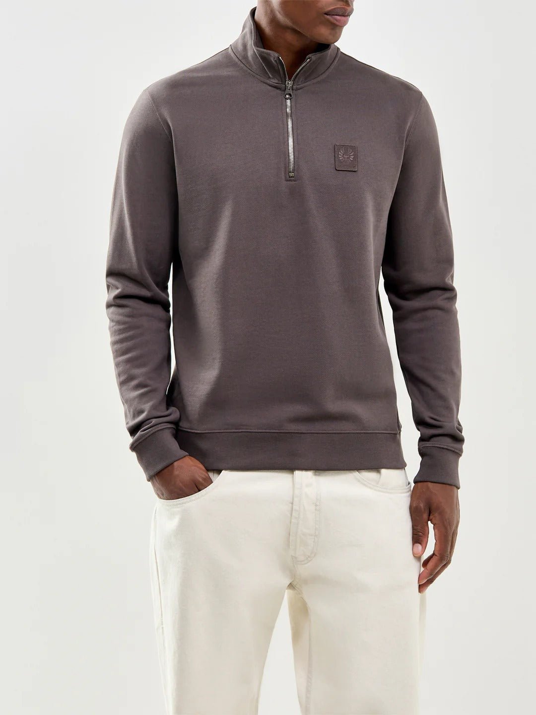 Young Ideas & Henmores -Curator Quarter Zip Sweatshirt -Army Olive -M