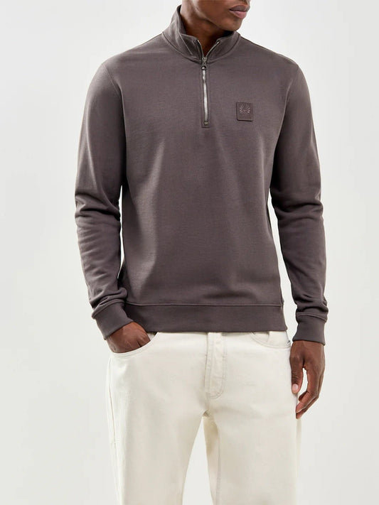 Young Ideas & Henmores -Curator Quarter Zip Sweatshirt -Army Olive -M
